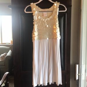 Beautiful ivory sequin knee-length dress